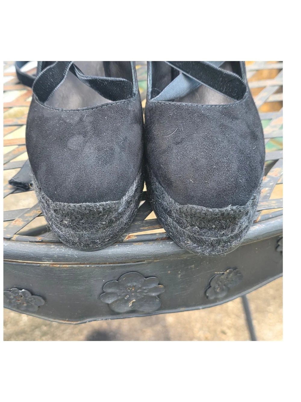 Castañer Black Balletcore Velvet Lace Up Wedge Espadrilles EU 40 US 9